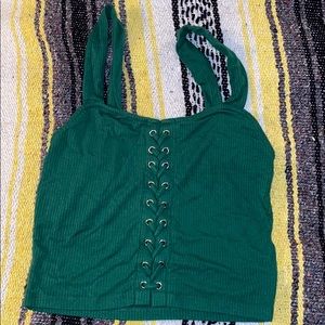 Forest green crop top